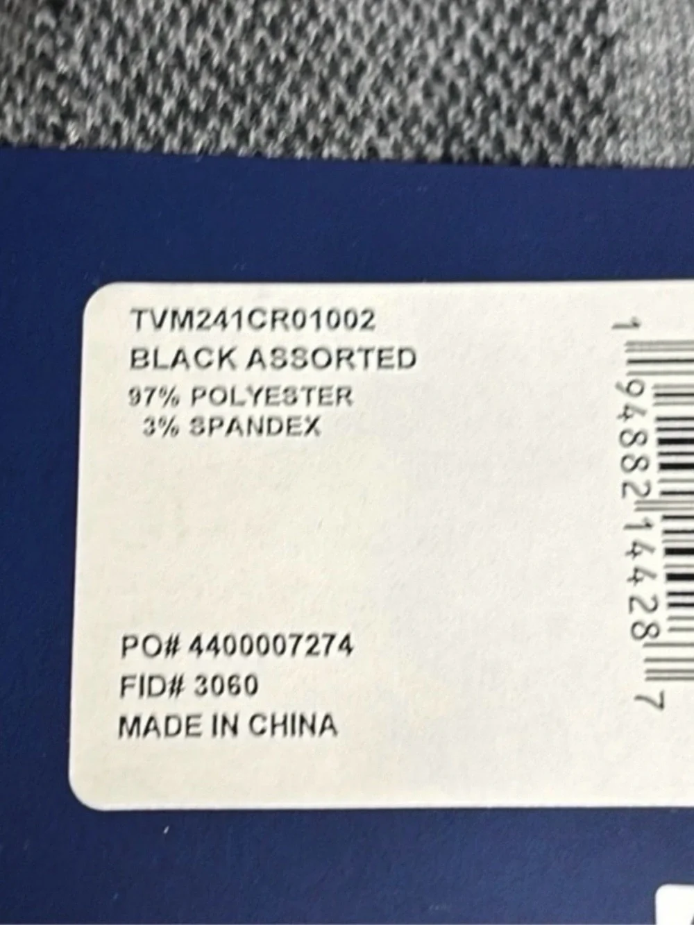 New Tommy Hilfiger Socks Men’s 5 Pairs Black & Gray Cushion Crew Socks Casual